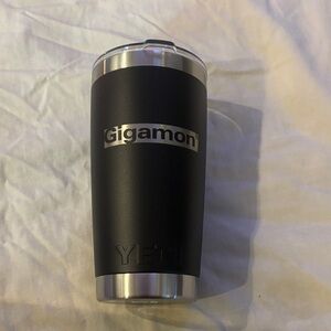 YETI Black and Silver Tumbler - Gigamon 20oz
